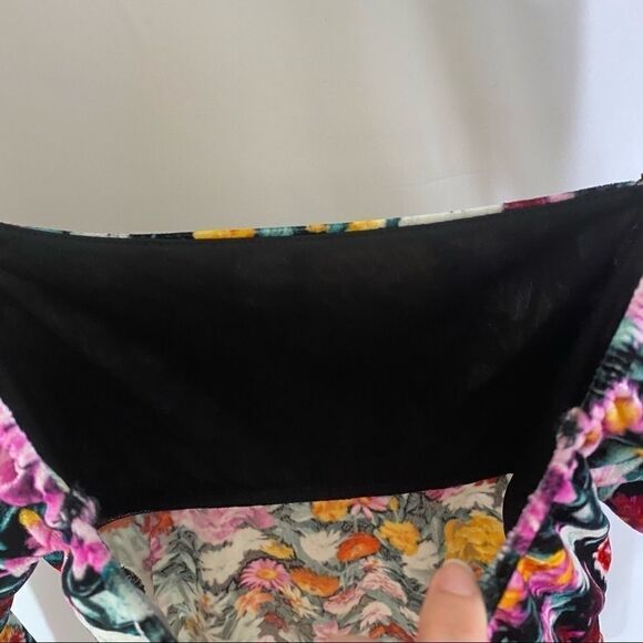 Wild Fable Multi Color Floral Velvet Mini Dress - Picture 6 of 7